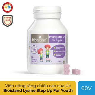 Bioisland Lysine Step Up For Youth tăng chiều cao cho trẻ của Úc, Chai 60 viên