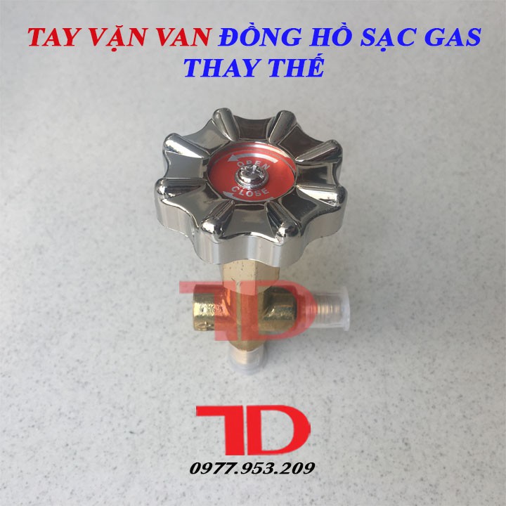 Tay vặn van đồng hồ sạc gas thay thế