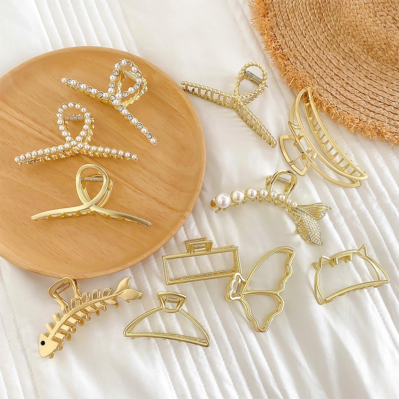 Kẹp Tóc Hình Cá Mập Đính Ngọc Trai Giả Thời Trang Hàn Quốc Cho Nữ