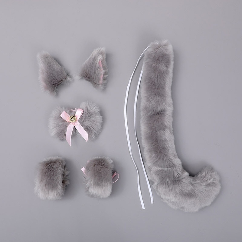 Set 6 Vòng Tay Tai Mèo Bông Thời Trang Lolita Gothic Làm Phụ Kiện Chụp Ảnh Hóa Trang