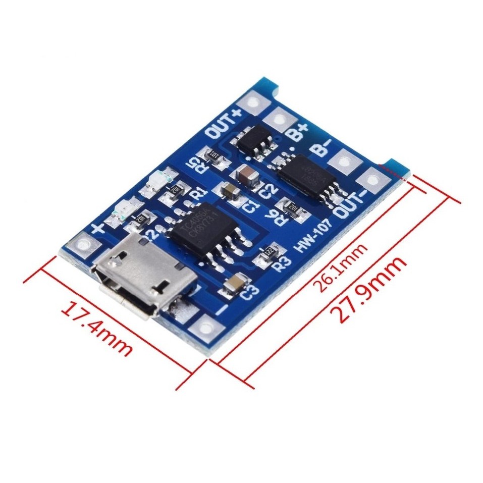 [10 cái] Mạch Sạc Pin Li-ion 1s 4.2v-1A