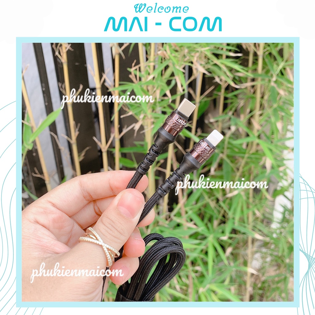 Cáp sạc bọc dù lạ mắt - 20W Earldom EC155 - Dài 1.2M - Chống gẫy gập - BẢO HÀNH CHÍNH HÃNG