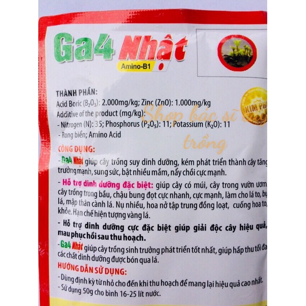 Phân bón lá Kích Vọt Đọt Mạnh, Mập Chồi, Lá To, Xanh, Dày dành cho cây kiểng, rau màu, cây ghép, cây ăn trái gói 50 gram