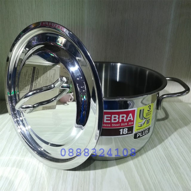 Nồi inox zebra Extreme Infinity Inox Zebra 3 Đáy Nắp Phẳng (18+20+22)cm-162286-162287-162288