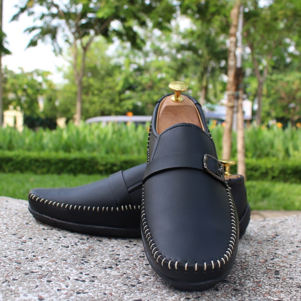 Giày Lười Nam Thời Trang Chỉ Trắng Đen | BigBuy360 - bigbuy360.vn