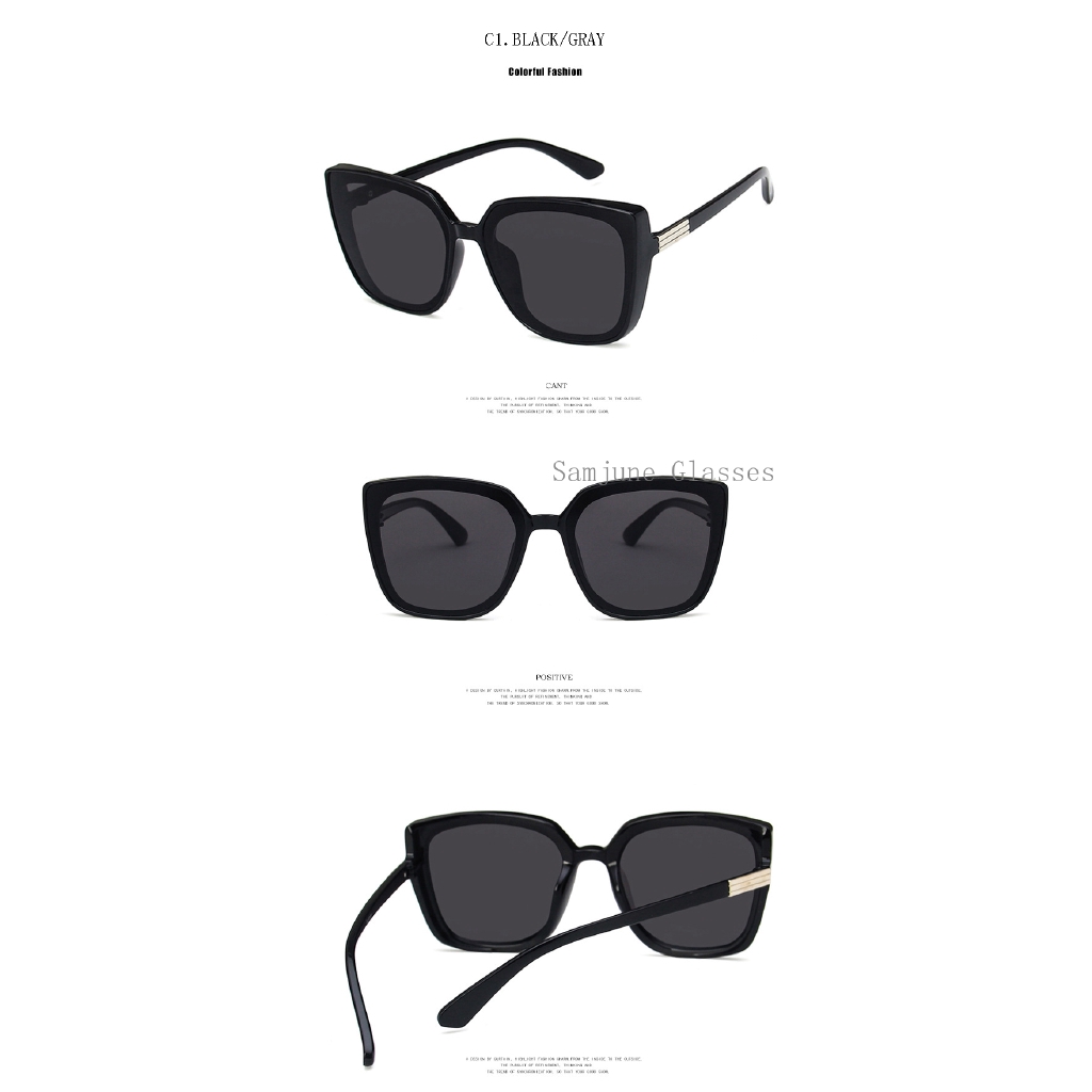 Kính mát SAMJUNE gọng vuông cỡ lớn UV400 thiết kế cổ điển cho nam và nữ 2019