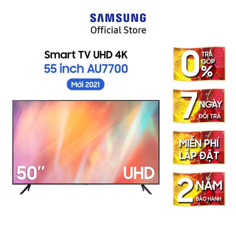 Smart Tivi Samsung Crystal UHD 4K 55 inch UA55AU7700KXXV - [ Miễn phí giao nội thành Hà Nội ]