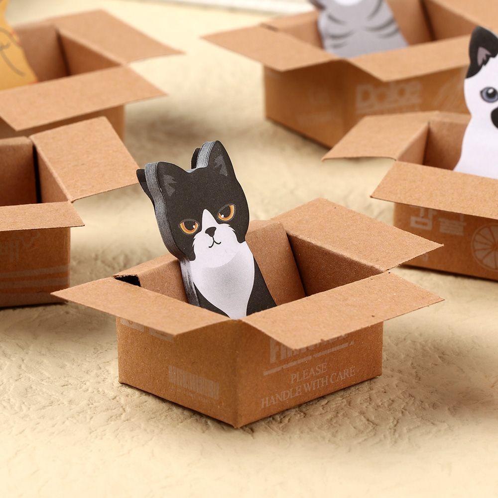 LAKAMIER Tập Giấy Ghi Chú Đánh Dấu Trang Sách Hình Mèo Hoạt Hình Sáng Tạo