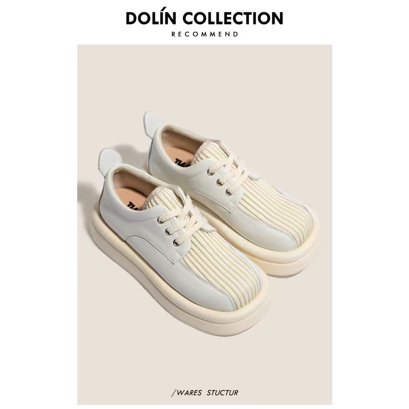 Giày Da Mũi Vuông Phong Cách Anh Quốc Thời Trang Cho Nữ 2022