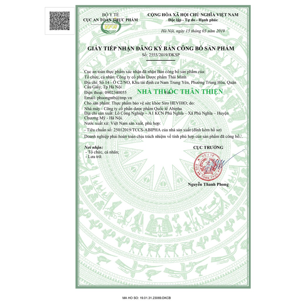 Siro Heviho - Hỗ trợ giảm đau rát họng do ho kéo dài, viêm đường hô hấp, giúp long đờm, tăng cường đề kháng (Chai 100ml)