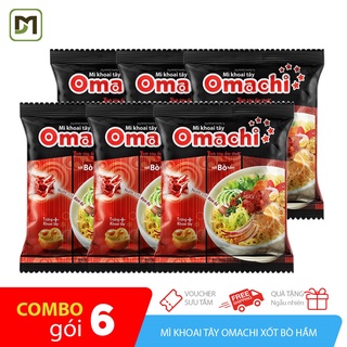 Combo 6 mì sợi khoai tây Omachi xốt bò hầm gói 80gr