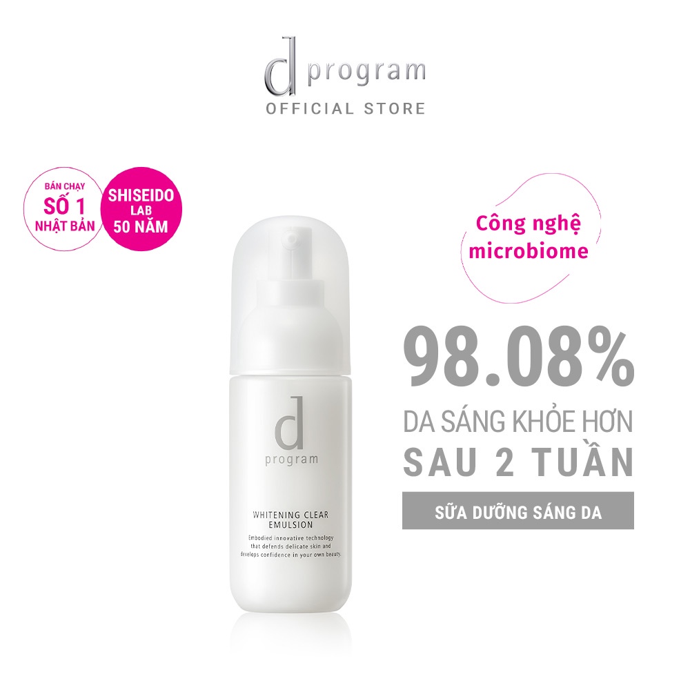 Sữa dưỡng trắng cho da nhạy cảm Dprogram Microbiome Whiteng Clear Emulsion 100ml