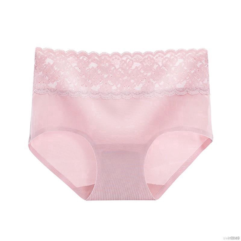 Women Beautiful Sweet Solid Color Lace High Elastic Waist Soft Briefs | BigBuy360 - bigbuy360.vn