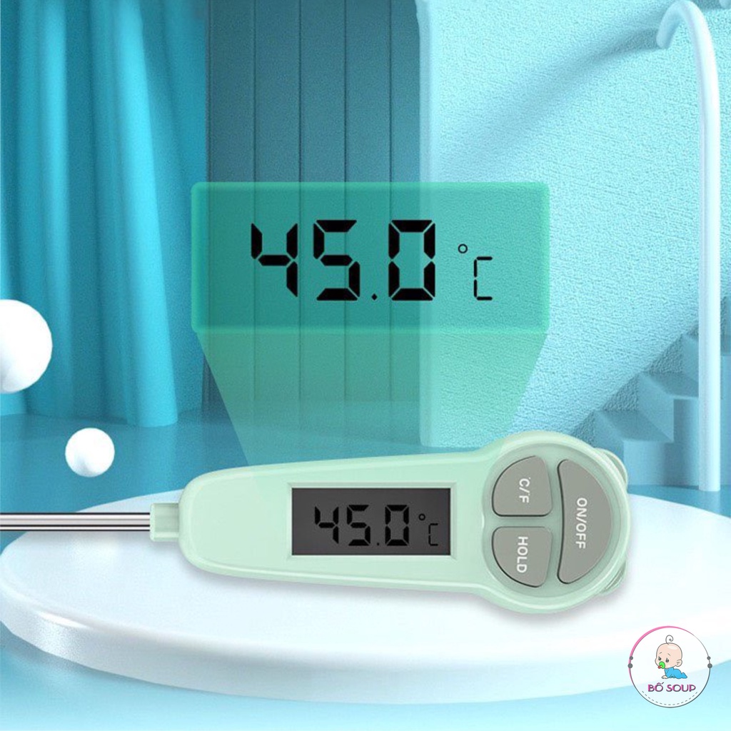 Nhiệt kế đo nước pha sữa Misuta, đo nhiệt độ nước, thức ăn chính xác,an toàn [Mẫu mới chính hãng]