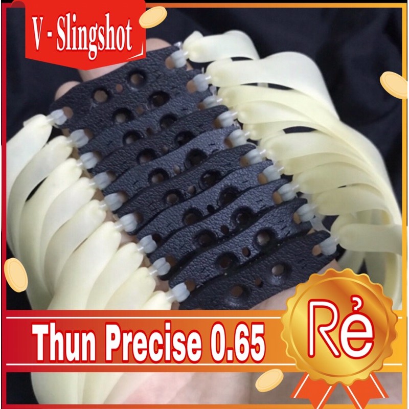 [Giá Rẻ] Dây Thun Precise V3 0.65mm - 0.6mm ( Dây Thun Ná Cao Su 0.65 - 0.6 ) Da 3 Lỗ Màu Trắng