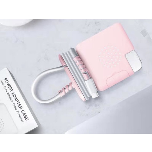 Case ốp bọc sạc Macbook 3in1 chống trầy xước, va đập kèm bộ cuốn chống gẫy đầu sạc gọn gàng, tiện dụng