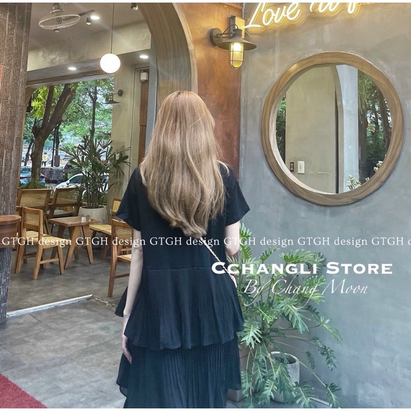 VÁY THIẾT KẾ THUN PHỐI DẬP LY TẦNG CHẤT ĐẸP MS24891