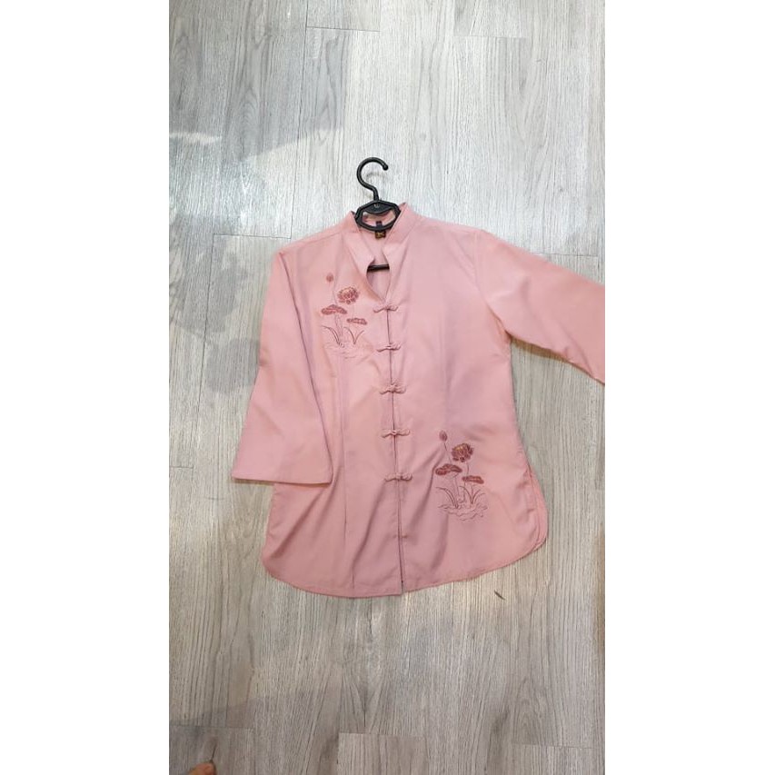 💝💝Bộ đồ lam Phật tử đi chùa cao cấp cổ tàu thêu sen loại 1 kate Nhật | BigBuy360 - bigbuy360.vn