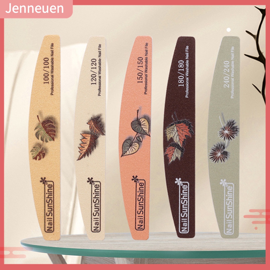 Set 5 Dũa Móng Tay Mặt Nhám Họa Tiết Lá Cây Bán Sỉ