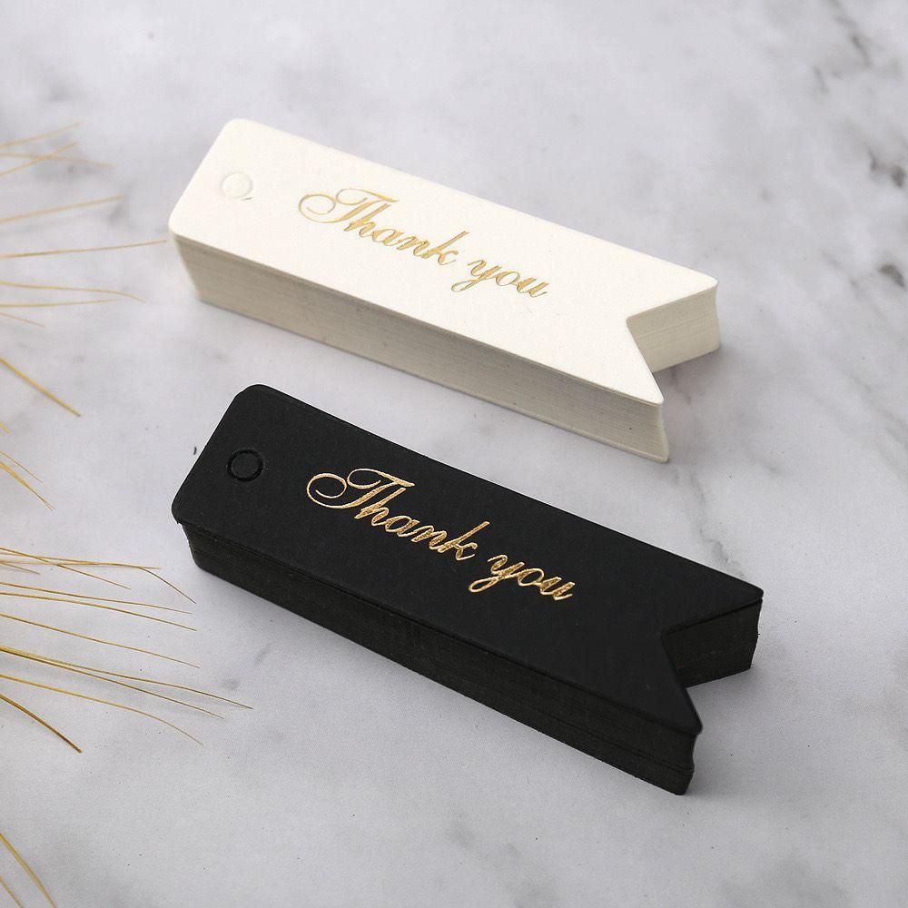 FAY Set 100 Tấm Thẻ Treo Trang Trí Quà Tặng In Chữ Thank You Độc Đáo|Giấy Bạc Trang Trí Nhà Cửa Tiện Dụng
