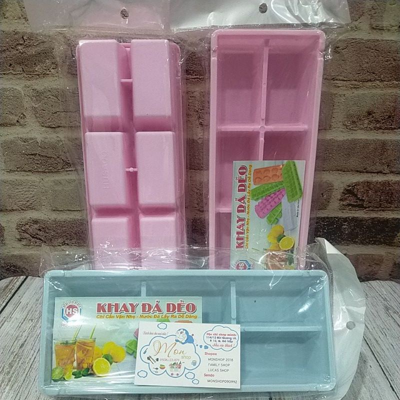 Khay đá uống bia bản to 6 viên