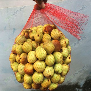 1kg túi lưới nhựa đựng hoa quả màu đỏ dài 40cm - LD40