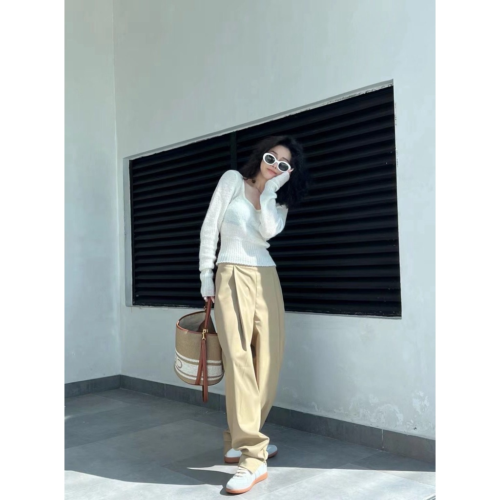 Áo Len Tay Dài Cổ Tròn Thời Trang Phong Cách Hàn Quốc Cho Nữ