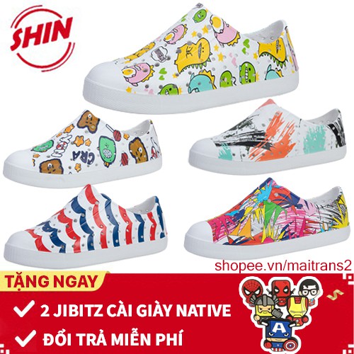 giày native cho bé💖FREESHIP💖giày native cho bé họa tiết ngộ nghĩnh SHINNATIVE02 tặng thêm 2 jibtiz native