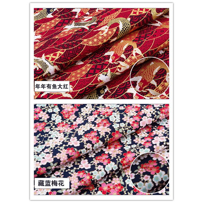 Cuộn Vải satin 100% cotton 50 * 150cm Phong Cách Nhật Bản