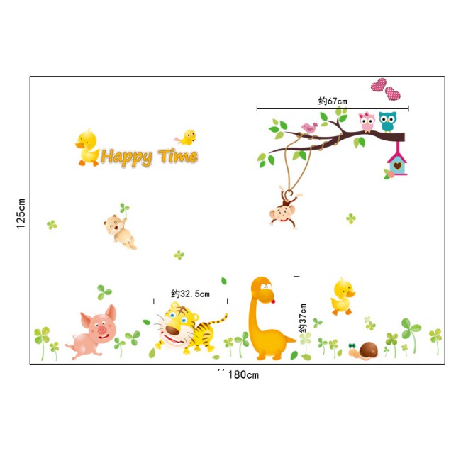 Decal trang trí Vườn Thú Happy Time