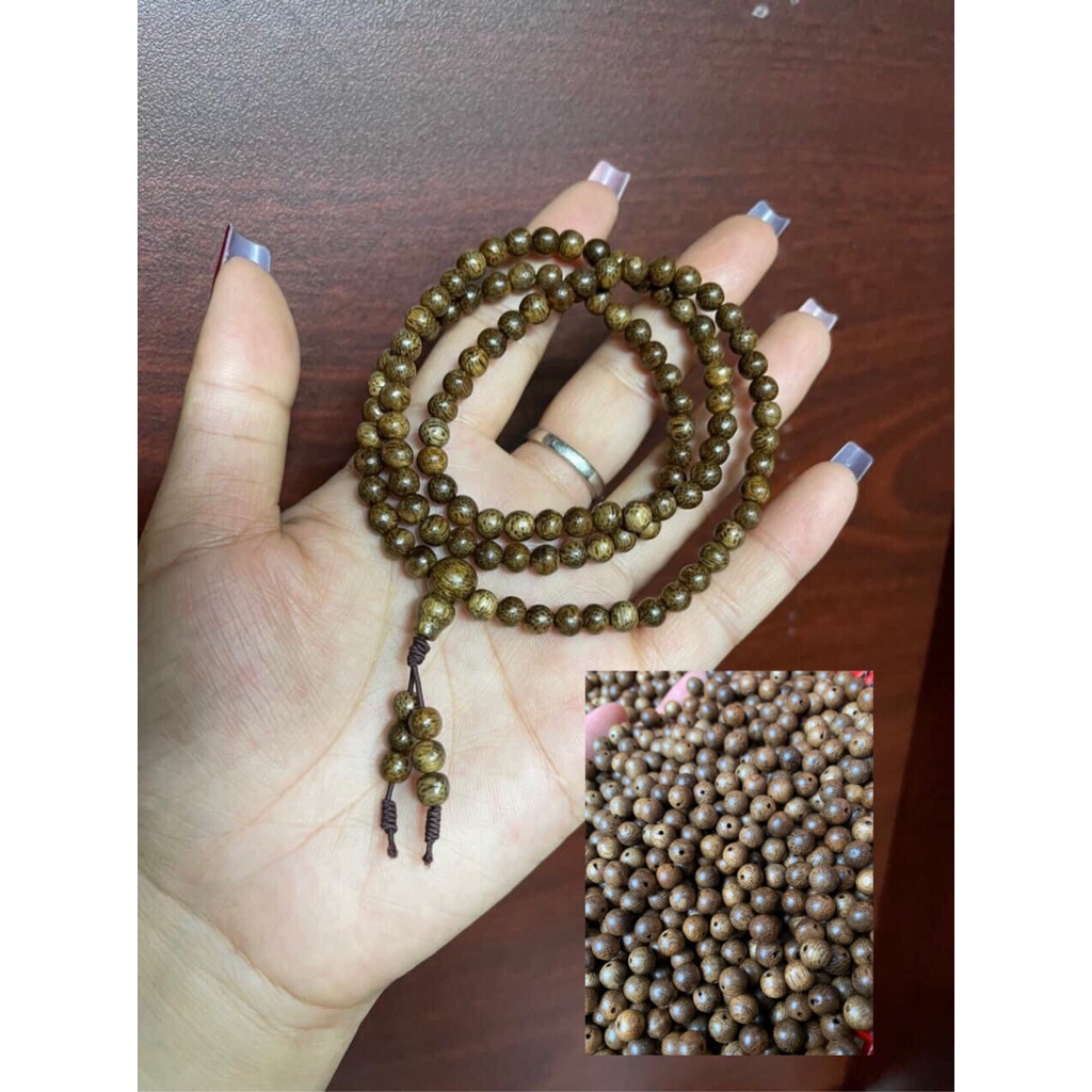 Vòng Tay Trầm Hương 108 Hạt - Chuỗi Tràng Hạt 108 / 6  -7 -8 li Trầm Tốc Việt - Trầm Hương Tự Nhiên
