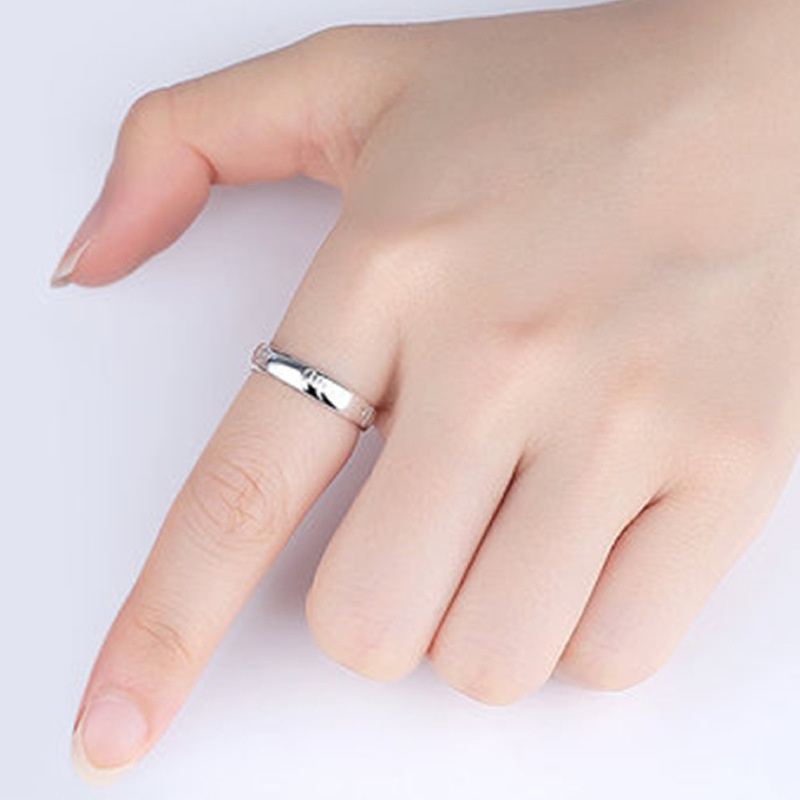 AIFEI💍 Silver 925 Original Retro Ethnic Style Carved Heart Sutra Six Words Mantra Ring Opening Adjustable Index Finger Advanced Simple Bracelet Ring Adjustable Cincin-S1
