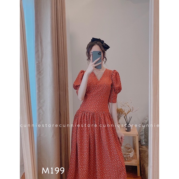 Váy dáng dài M199 pass màu cam cháy
