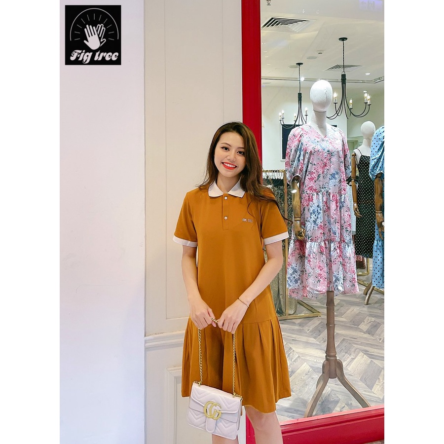 Set đồ đôi polo Fig Tree màu cam đất cực HOT