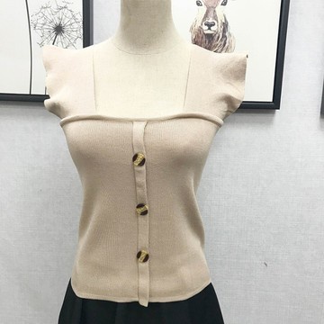 Áo Dệt Kim Không Tay Màu Sắc Đơn Giản Phong Cách Hàn Quốc Thời Trang Mùa Hè Cho Nữ