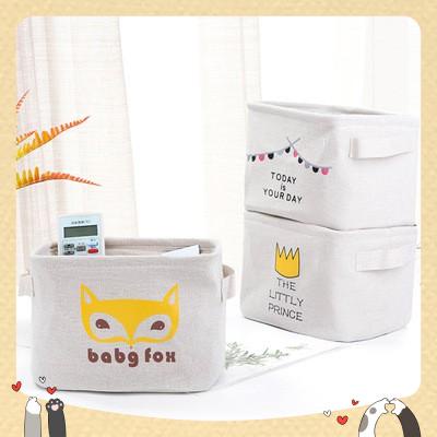 Giỏ cotton đa năng đựng đồ cá nhân, giỏ vải chứa mỹ phẩm để bàn