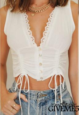 Áo Sát Nách Cổ Chữ V Gợi Cảm Cho Nữ