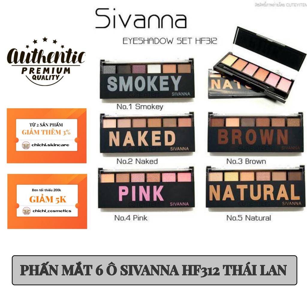 Phấn mắt 6 ô SIVANNA HF312