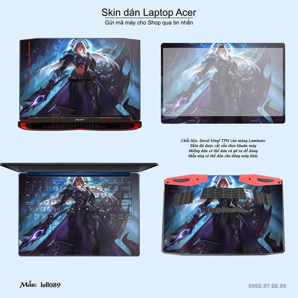 Skin dán Laptop Acer in hình Liên Minh Huyền Thoại nhiều mẫu 12 (inbox mã máy cho Shop)