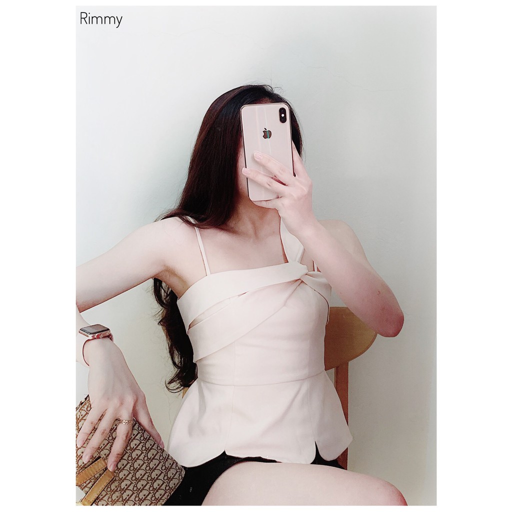 Áo 2 dây kiểu thiết kế RIMMY - Be - AO 0945 [Thiết Kế]