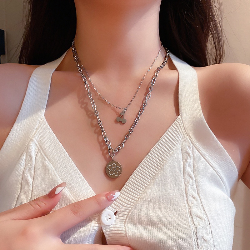 Vòng cổ nhiều lớp bằng kim loại mặt hình bướm thời trang cho nữ