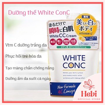 Sữa dưỡng thể trắng da White Conc Body White CC Cream Nhật Bản 200g DT0001 hebi_officialstore