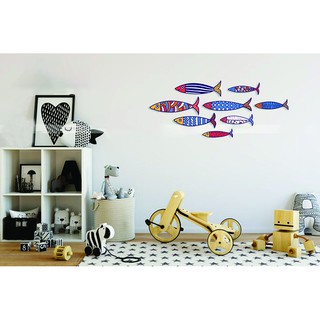 TRANH DECOR Dán tường Trang trí Nhà cửa – Bộ tranh Dán tường 8 Em Cá Thu -  Fomex Dày dặn, Có sẵn băng keo đi kèm