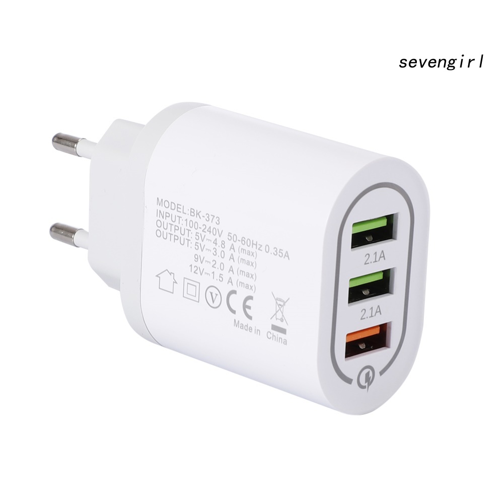 Củ Sạc Nhanh Qc 3.0 3 Cổng Usb Mang Đi Được