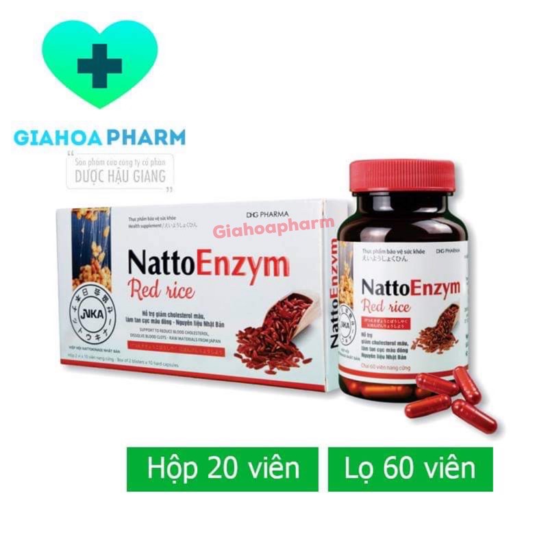 Natto Enzym / NattoEnzym Red rice (Gạo đỏ) - Giảm cholesterol, tan cục máu đông, giảm nguy cơ đột quỵ, tắc mạch
