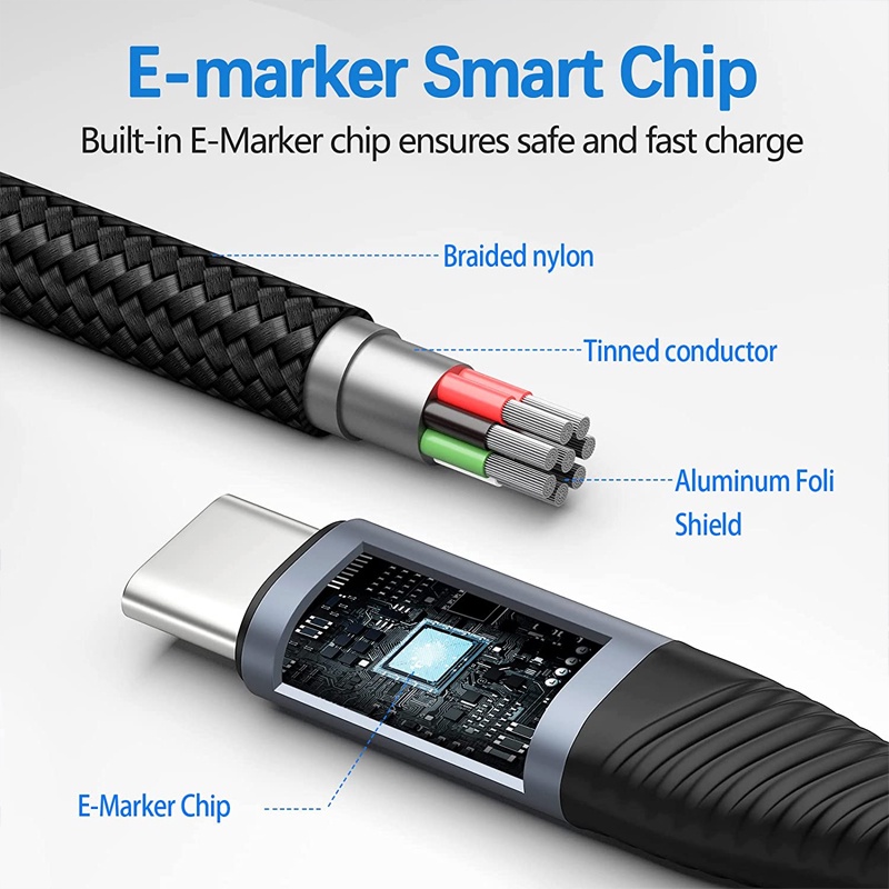Dây Cáp Sạc 4 USB4 1M Ultra HD 8K @ 60Hz 240W 40Gbps Tương Thích Với MacBook Pro M1 iPad Galaxy S22 Mac Mini