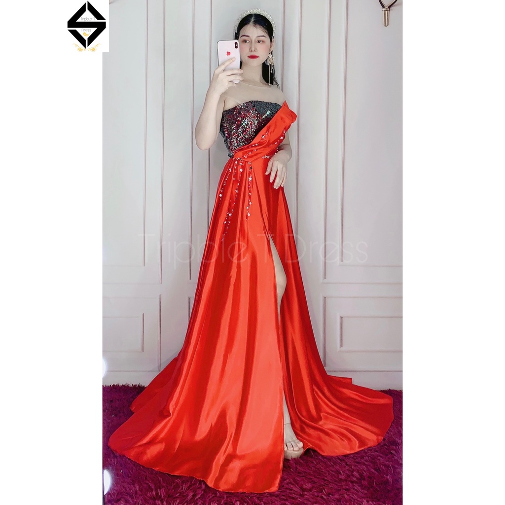 Đầm maxi dạ hội kim sa kết cườm sang trọng TRIPBLE T DRESS - size M/L -MS98Y