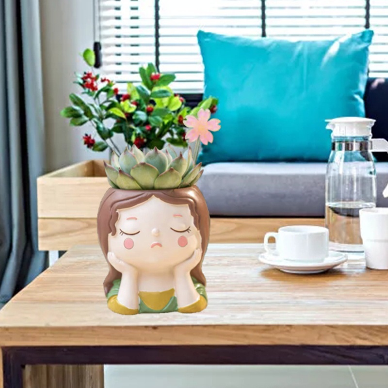 Khuôn Silicone Dùng Làm Chậu Hoa DIY Hình Bé Gái Dễ Thương