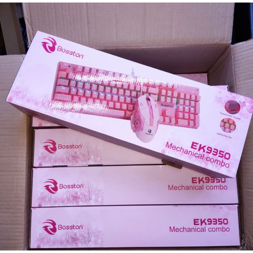 Bộ Phím Chuột Cơ Bosston EK9350 Màu Hồng (Pink)