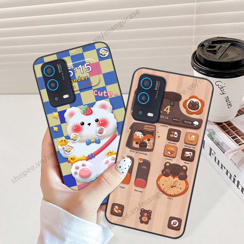 Ốp lưng Oppo A54 / A55 hình gấu, thỏ, đồng hồ cute dễ thương